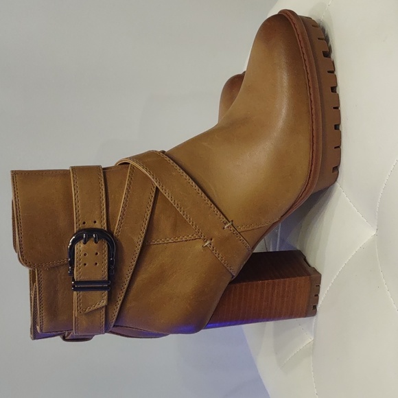 Lyra Naturalizer women's high heels boots double buckle water repellent 9 1/2 - Picture 4 of 8